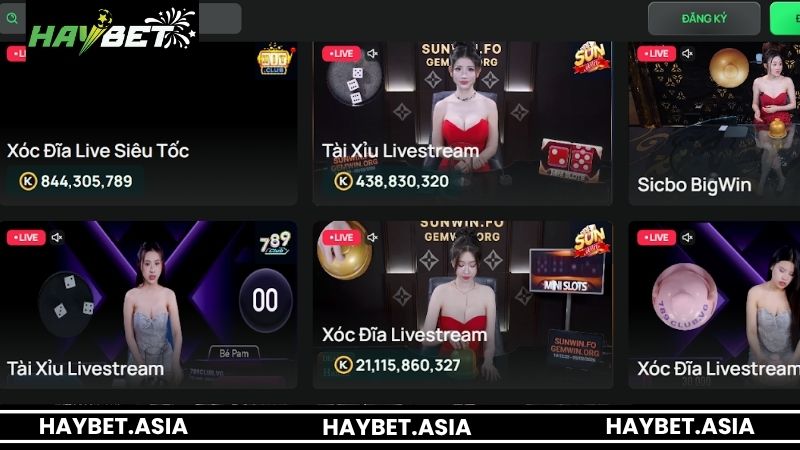 Các tựa game Casino Live được đánh giá cao tại HAYBET 